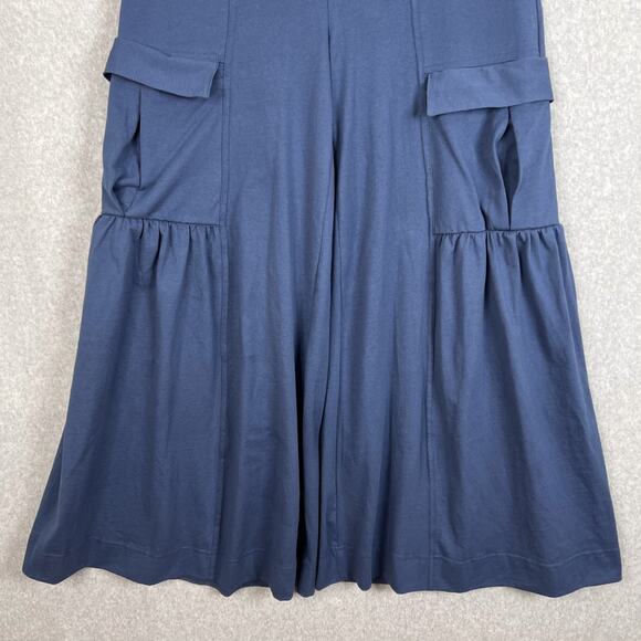 Free People Beach Navy Blue Russell High Rise Wide Leg Cargo Pants Size Medium - Picture 4 of 9